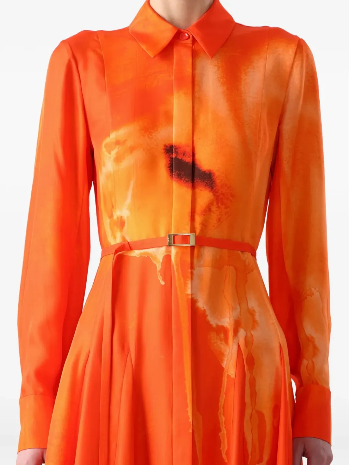 Jason Wu Collection 花柄プリントミディシャツドレス - オレンジ - 画像1