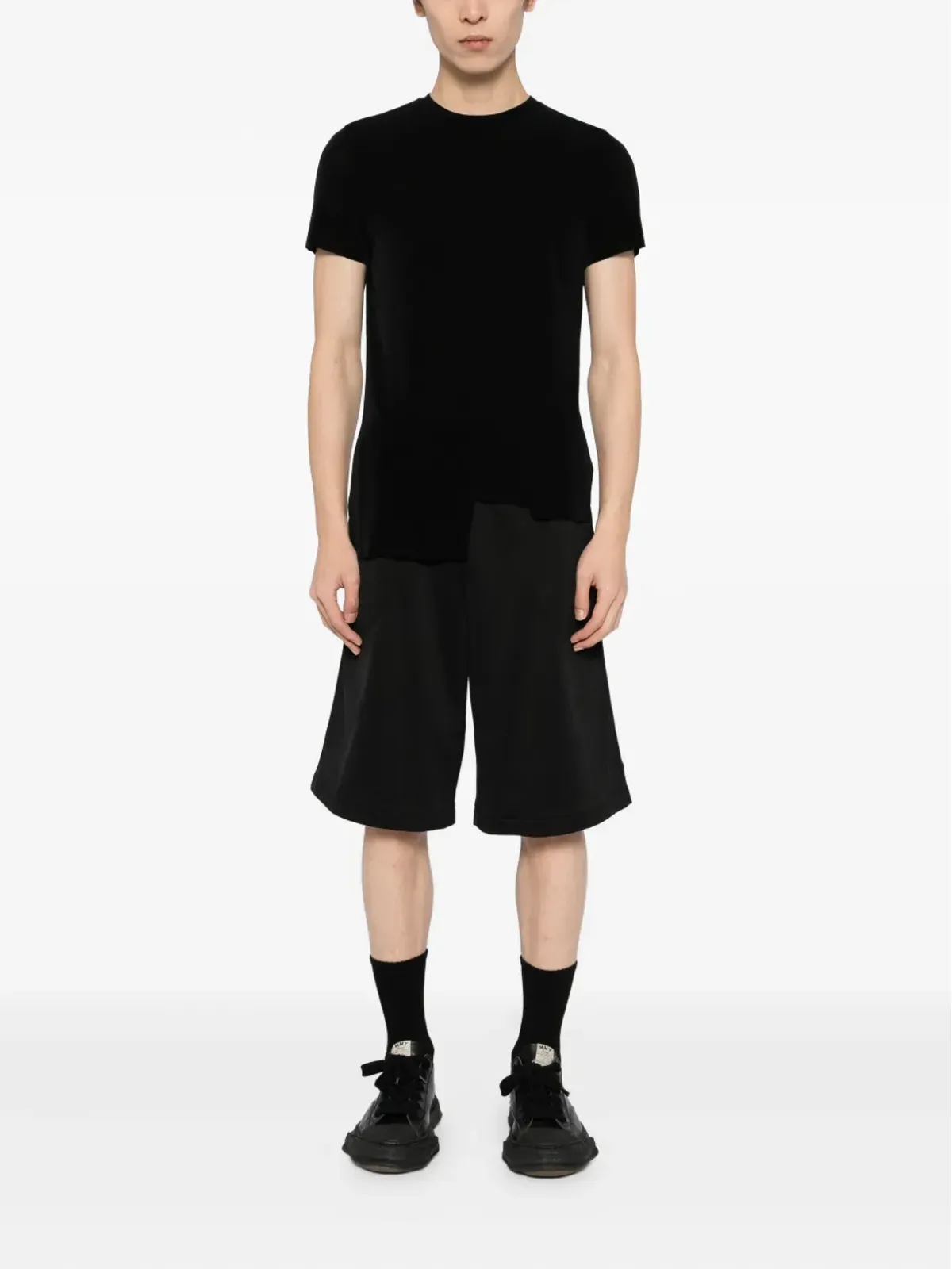 TEAM WANG design RAWエッジTシャツ ブラック - 画像2