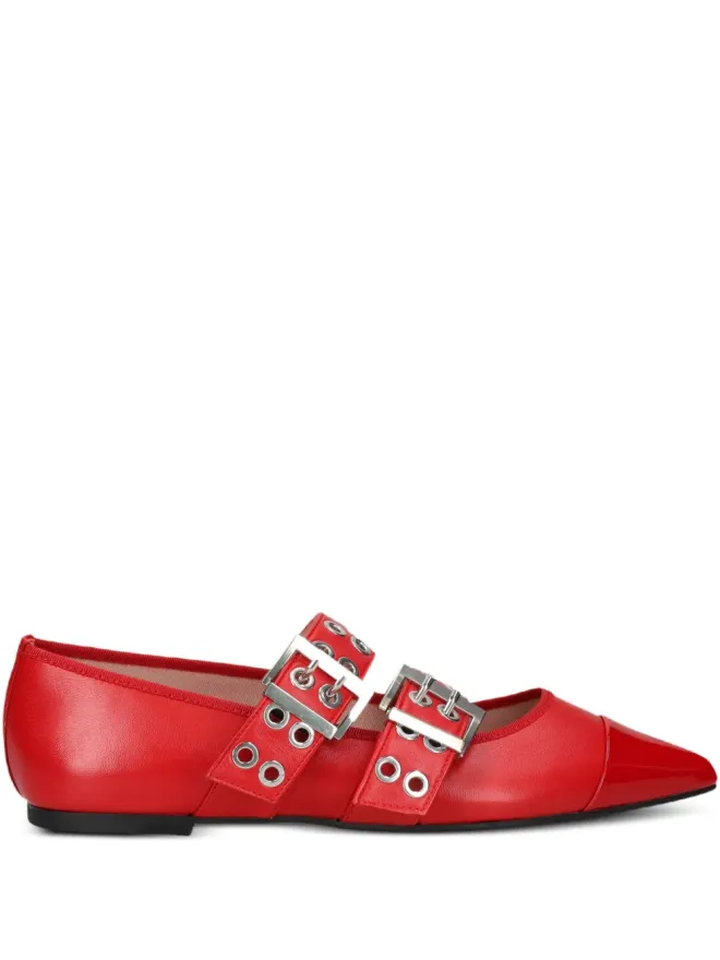 Pretty Ballerinas Pretty Ballerinas バックルアイレット バレエフラット - レッドの商品画像
