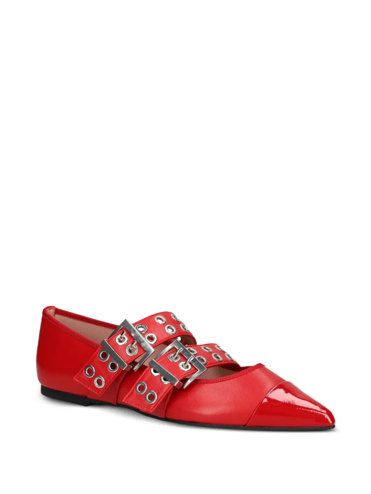 Pretty Ballerinas バックルアイレット バレエフラット - レッド - 画像2