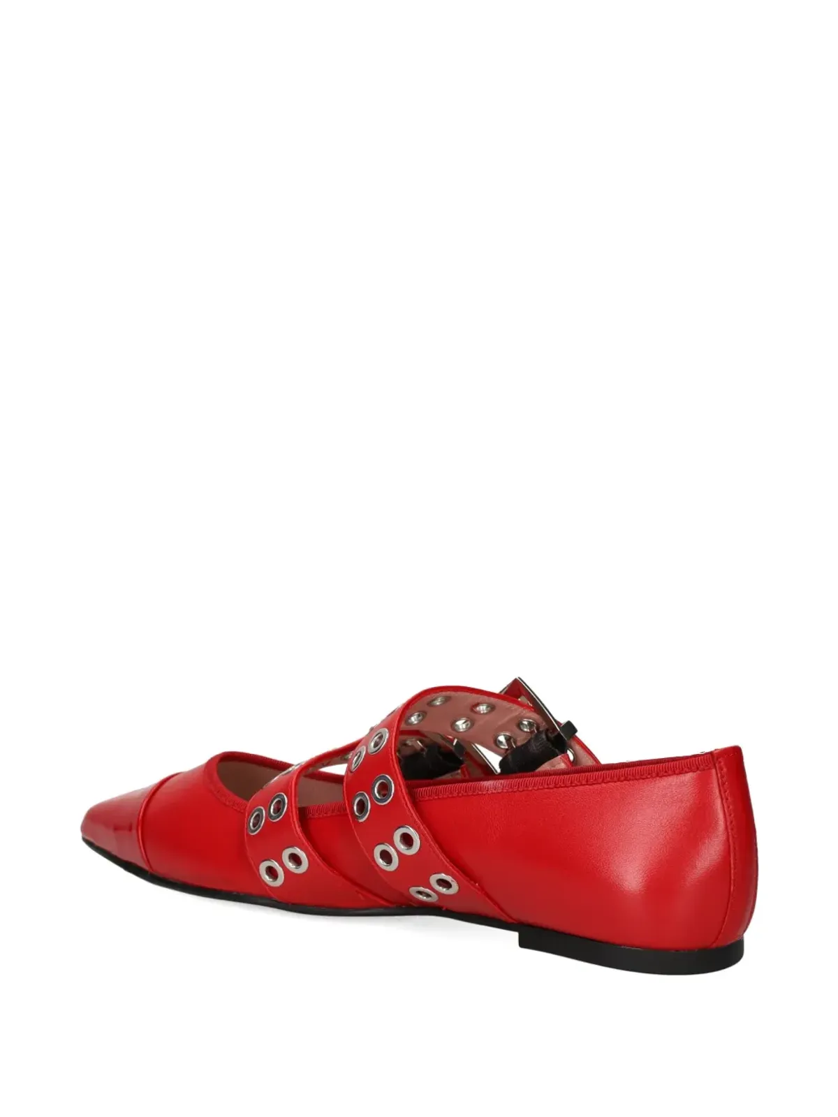 Pretty Ballerinas バックルアイレット バレエフラット - レッド - 画像4