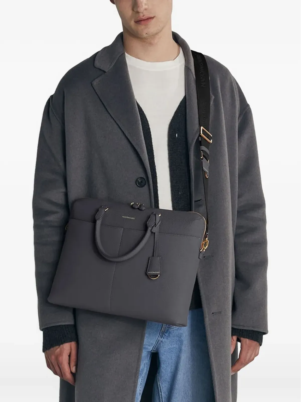 MAISON de SABRÉ レザー ラップトップバッグ ブルー - 画像2