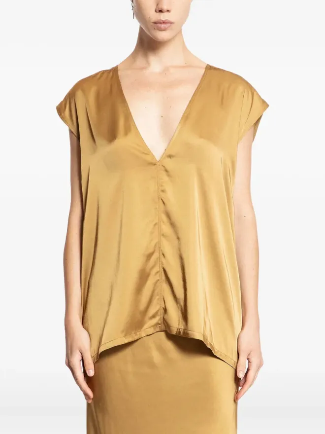 Rick Owens Rick Owens Porterville Dylan V-neck top - Goldの商品画像