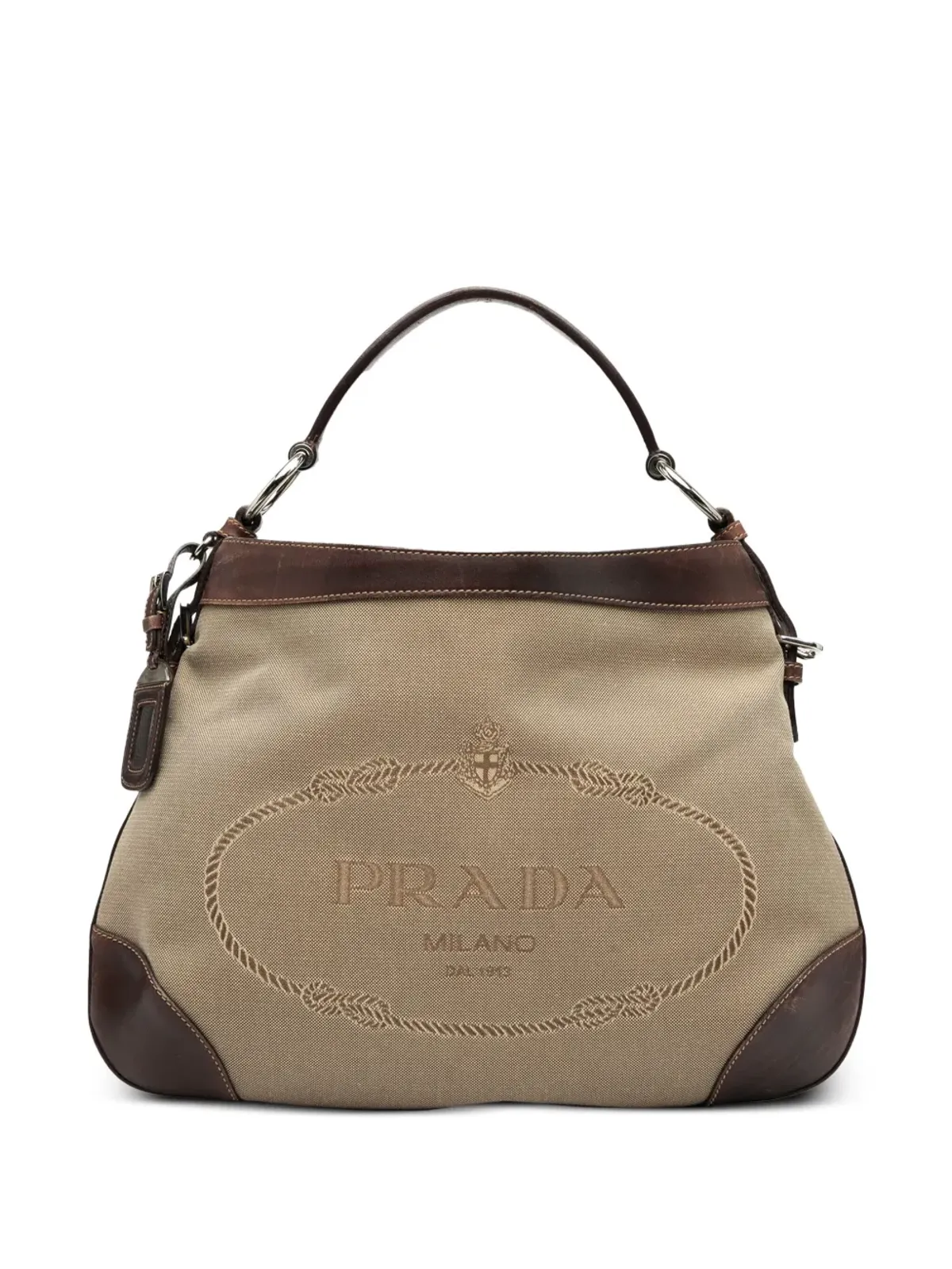 Prada ビンテージ キャンバス Canapa ロゴ ホーボーバッグ - ブラウン - 画像1