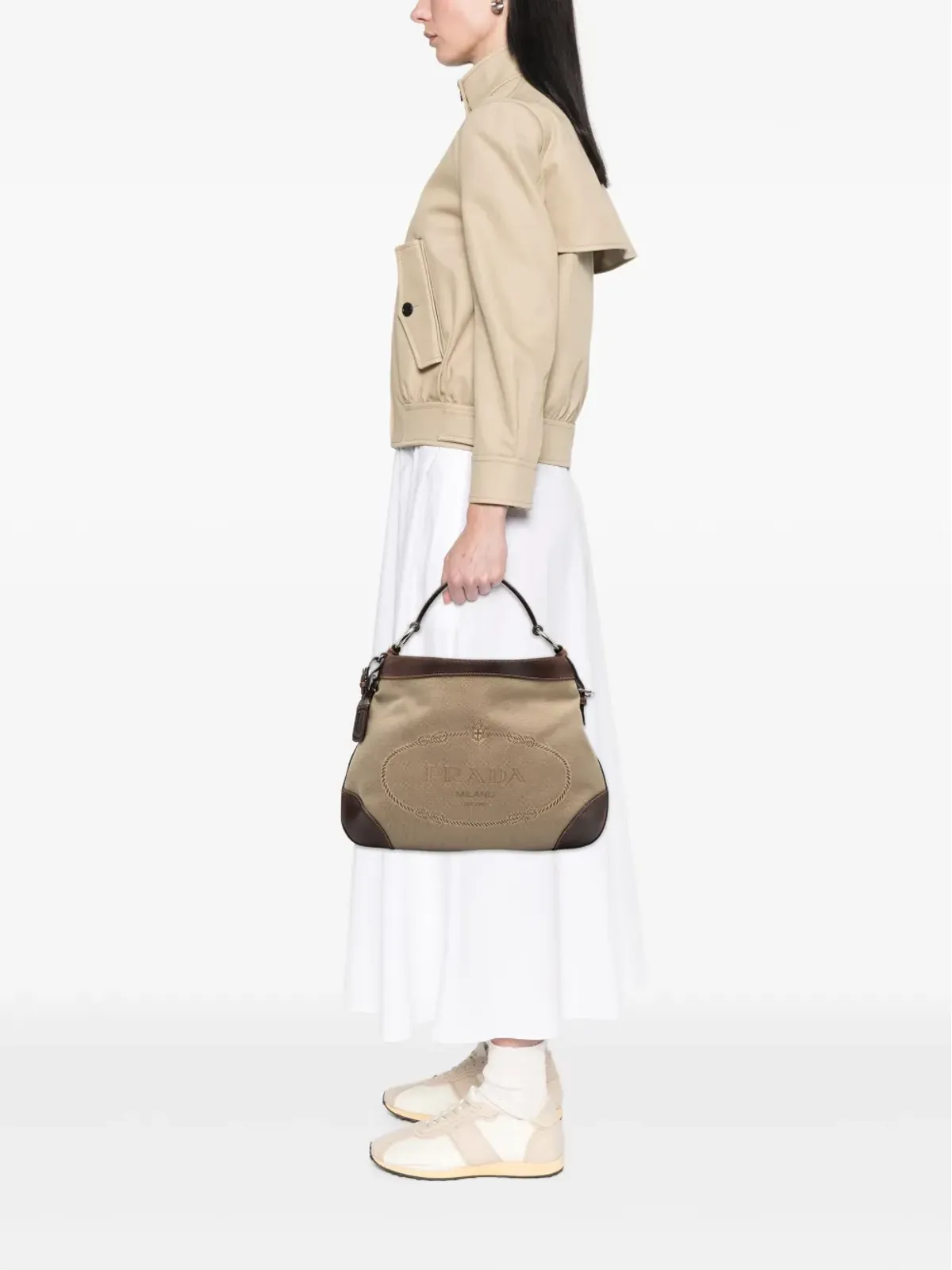 Prada ビンテージ キャンバス Canapa ロゴ ホーボーバッグ - ブラウン - 画像2