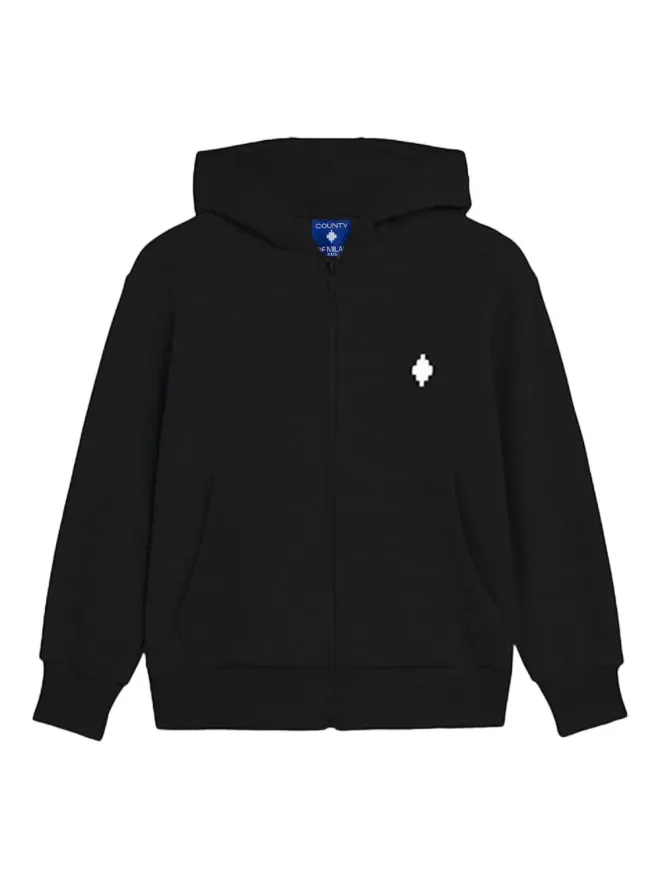 COUNTY OF MILAN KIDS COUNTY OF MILAN KIDS ロゴプリントジップアップパーカー - ブラックの商品画像