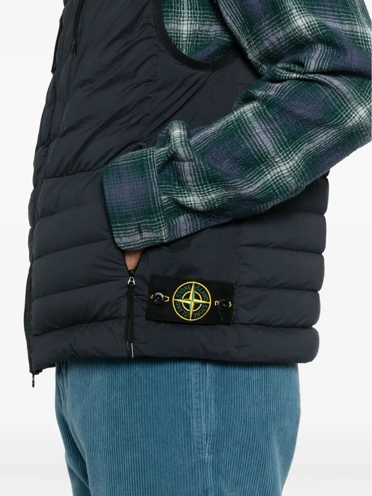 Stone Island ジップ付きキルティングジャケット - ブラック - 画像5