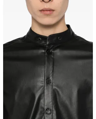 TEAM WANG design raw-edge shirt - Black - サムネイル5