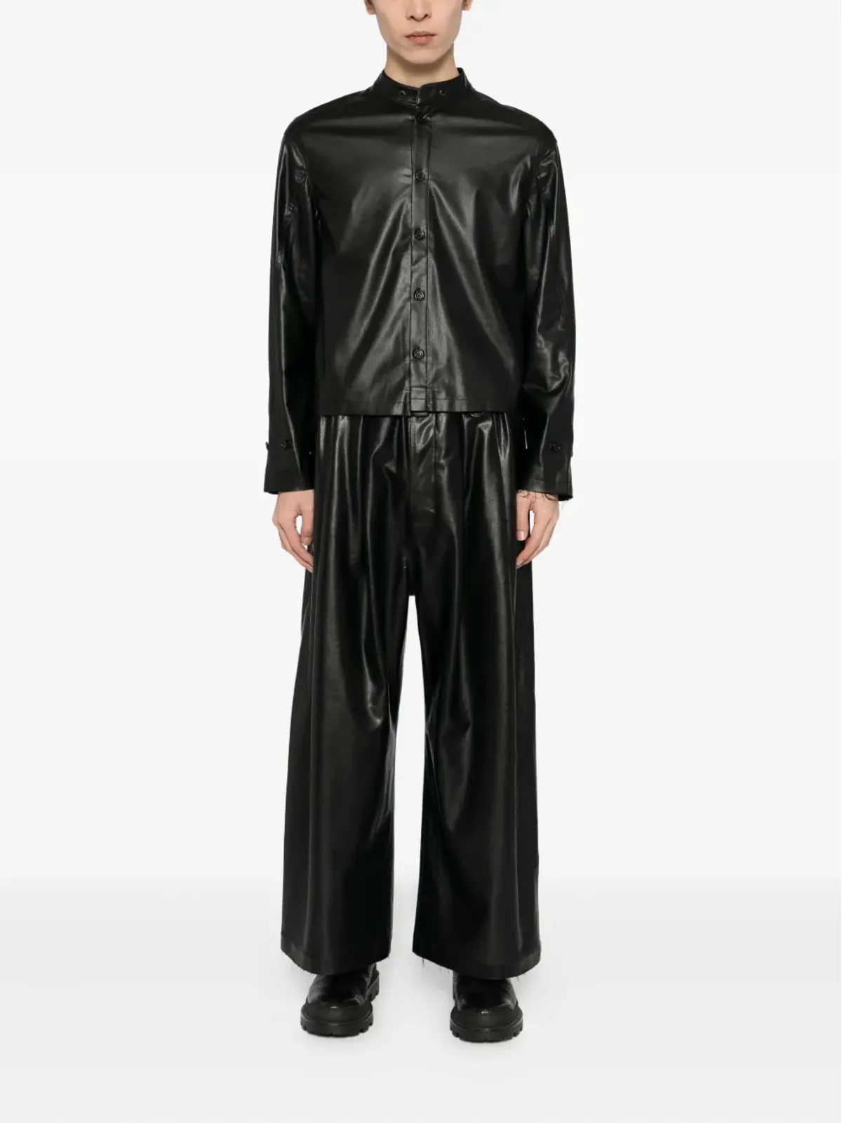 TEAM WANG design raw-edge shirt - Black - 画像2