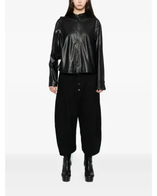 TEAM WANG design raw-edge shirt - Black - サムネイル3