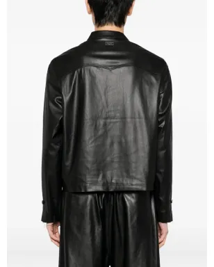 TEAM WANG design raw-edge shirt - Black - サムネイル4