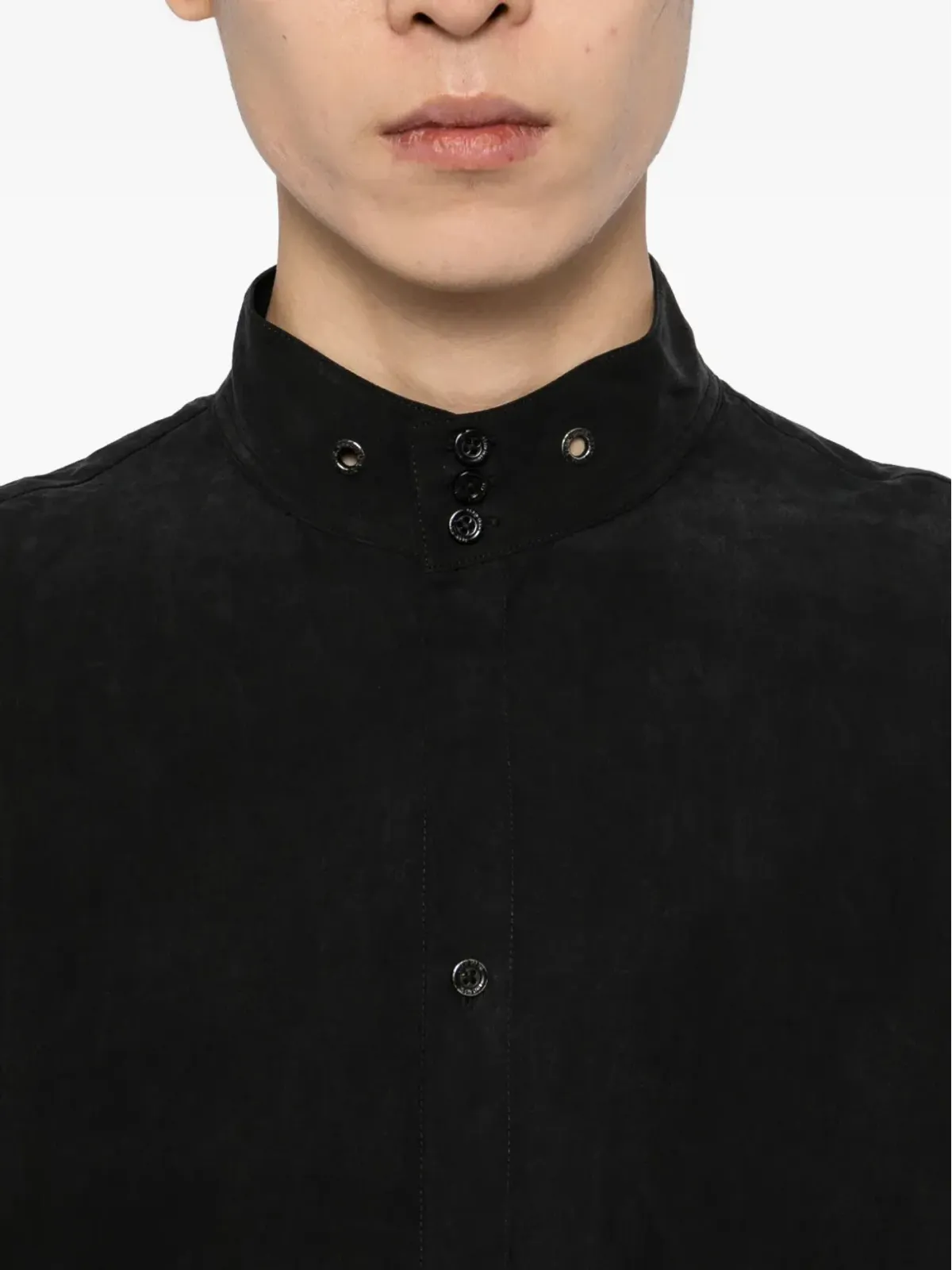TEAM WANG design stand-collar shirt - Grey - 画像5