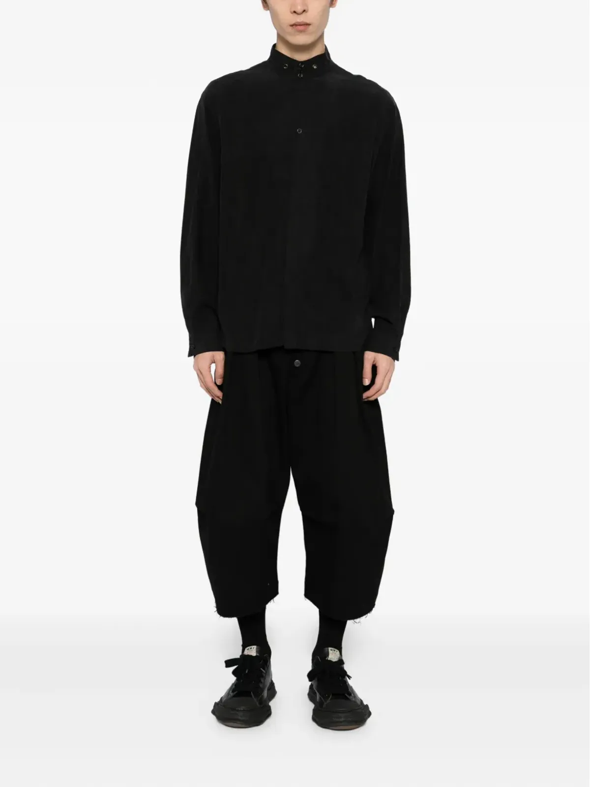TEAM WANG design stand-collar shirt - Grey - 画像2