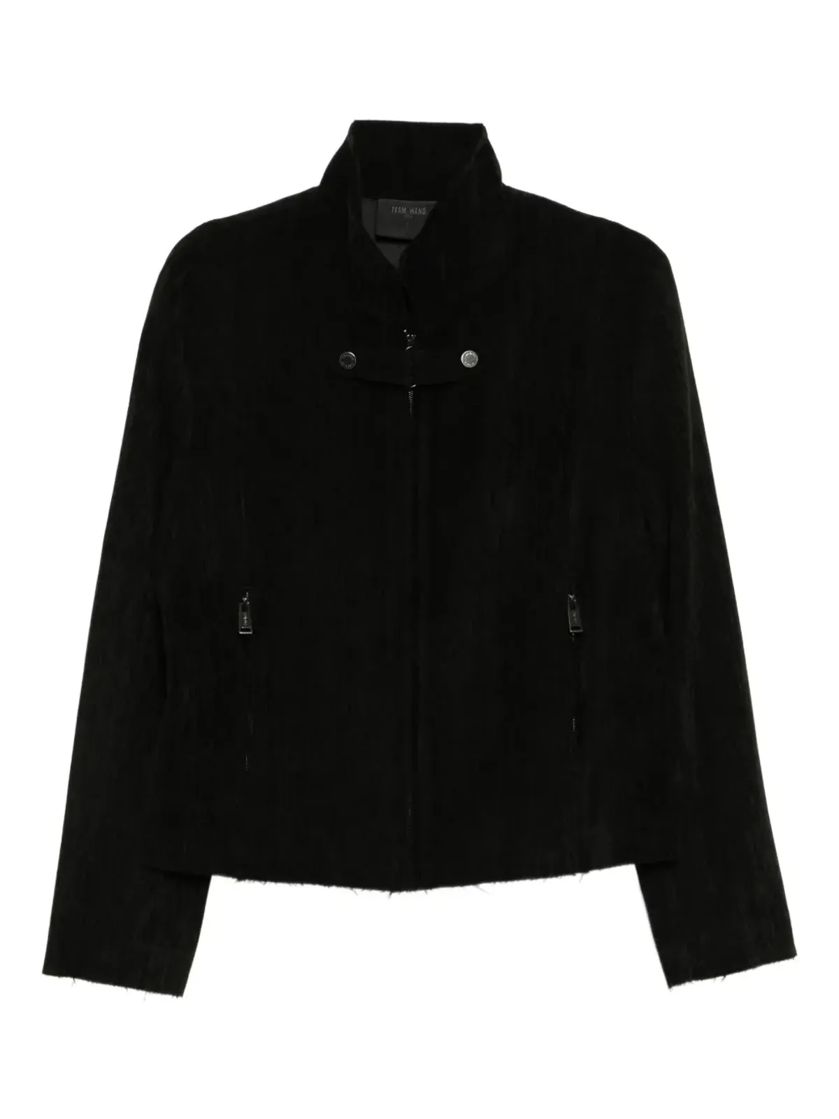 TEAM WANG design コーデュロイ切りっぱなしディテールジャケット ブラック - 画像1