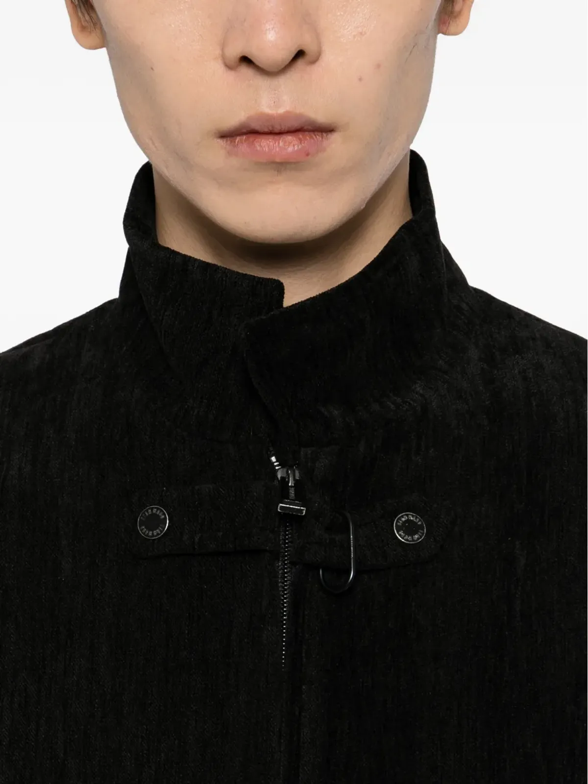 TEAM WANG design コーデュロイ切りっぱなしディテールジャケット ブラック - 画像5