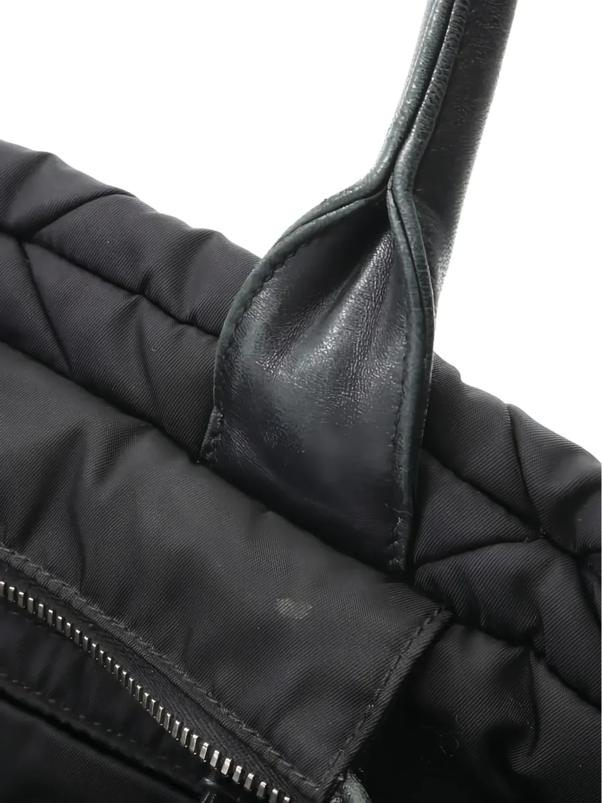 Prada ビンテージ 2000年代 布地キルテッド ハンドバッグ - ブラック - 画像3