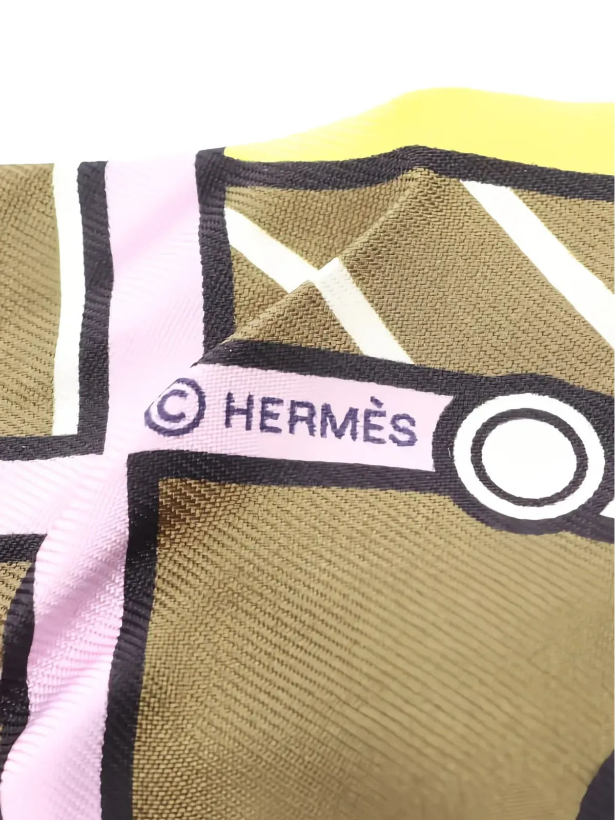 Hermès ビンテージ 2000年代 Quadrige Bayadere スカーフ - イエロー - 画像2