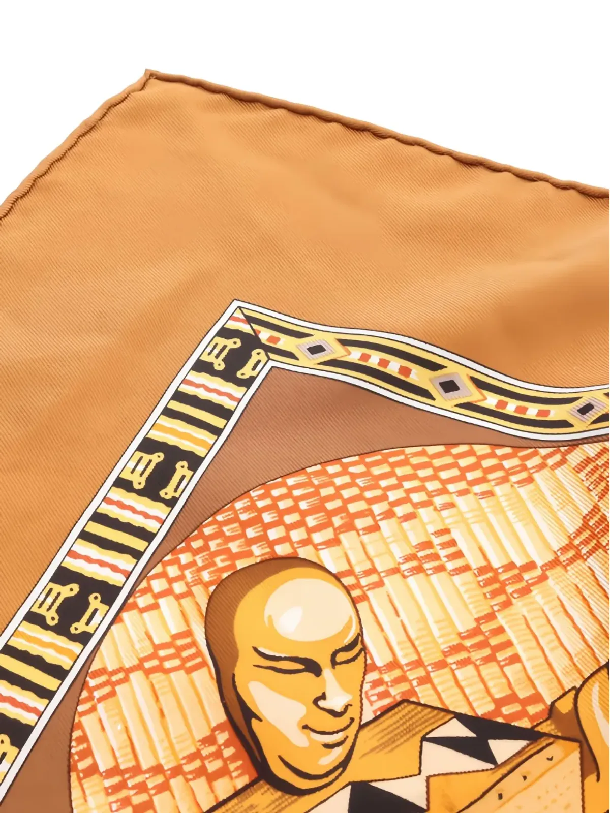 Hermès ビンテージ Au Son Du Tam Tam シルクスカーフ - ブラウン - 画像2