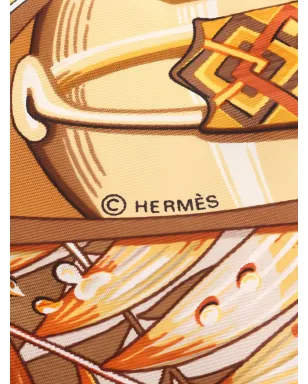 Hermès ビンテージ Au Son Du Tam Tam シルクスカーフ - ブラウン - サムネイル3