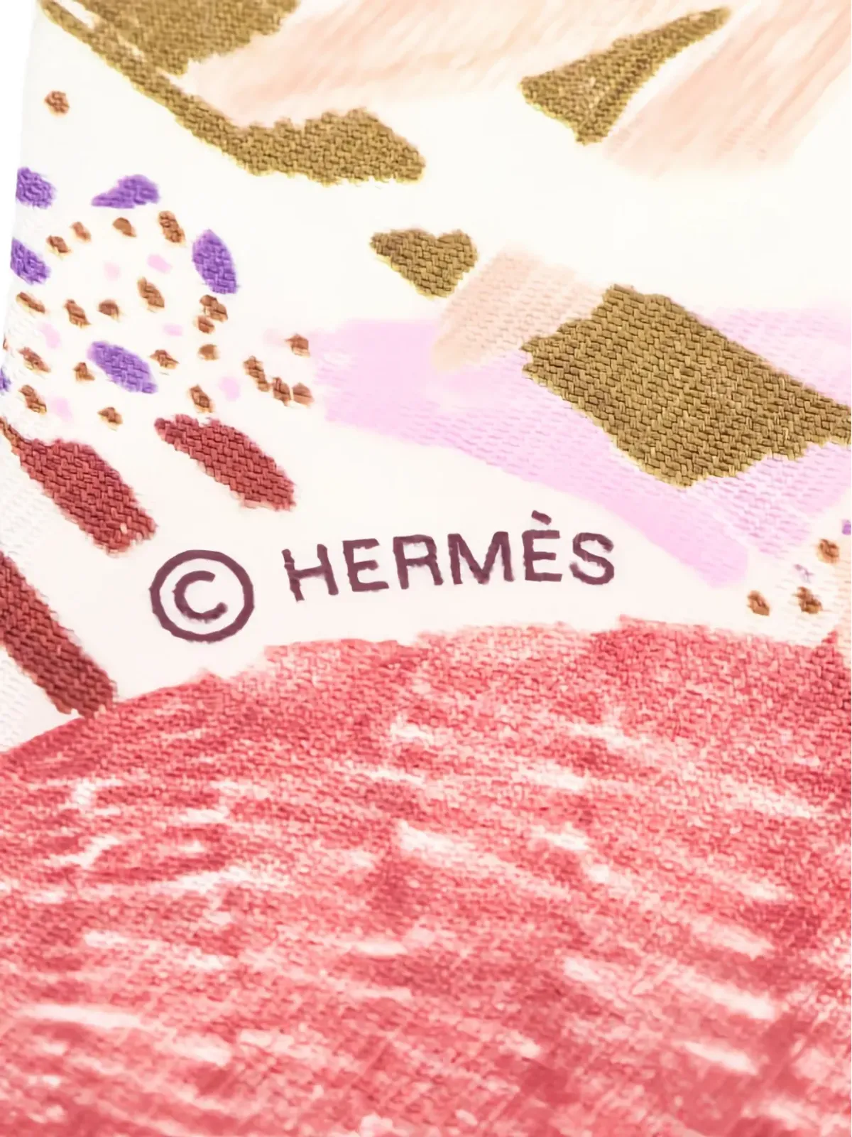 Hermès Pre-Owned Chacun Fait Son Nid リボン柄シルクスカーフ - ニュートラルカラー - 画像2