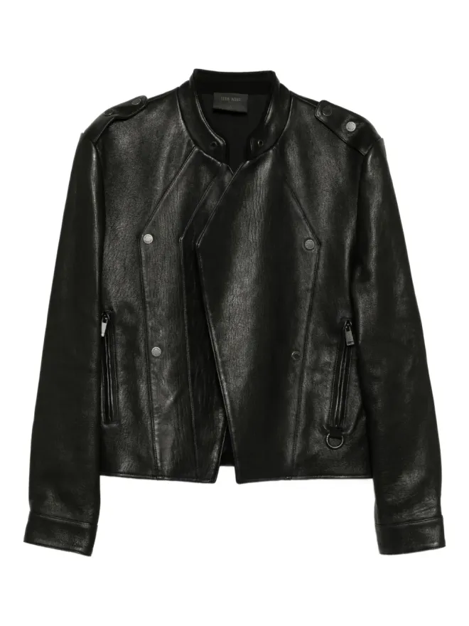 TEAM WANG design TEAM WANG design ロゴパッチ入りレザージャケットの商品画像