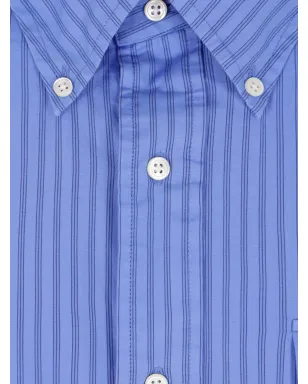 J.PRESS striped pocket shirt - Blue - サムネイル3