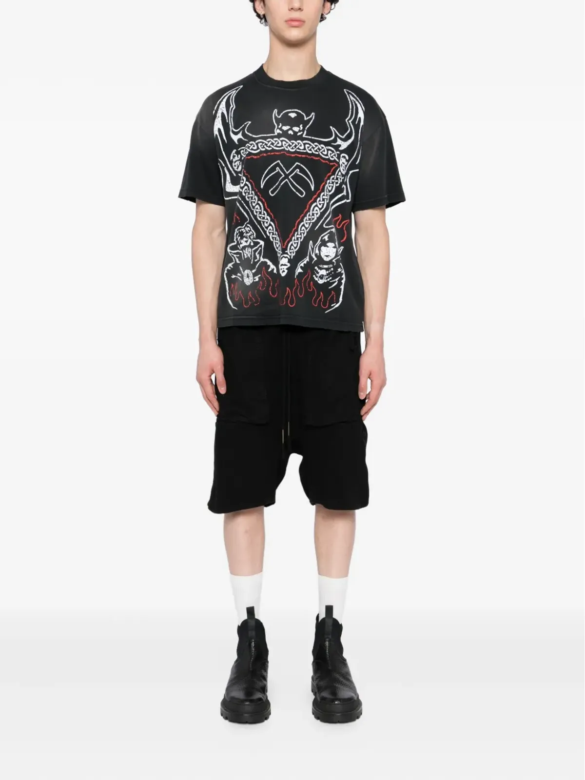 Warren Lotas グラフィックプリントTシャツ グレー - 画像2