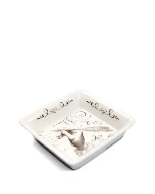 Hermès ビンテージ 2000年代 書道風正方形ミニ装飾トレイ（8cm×8cm） - ホワイト - サムネイル3