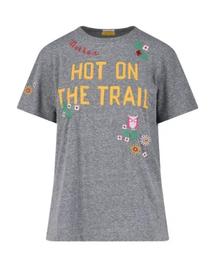 MOTHER The Rowdy 刺繍入り Tシャツ - グレー - サムネイル1