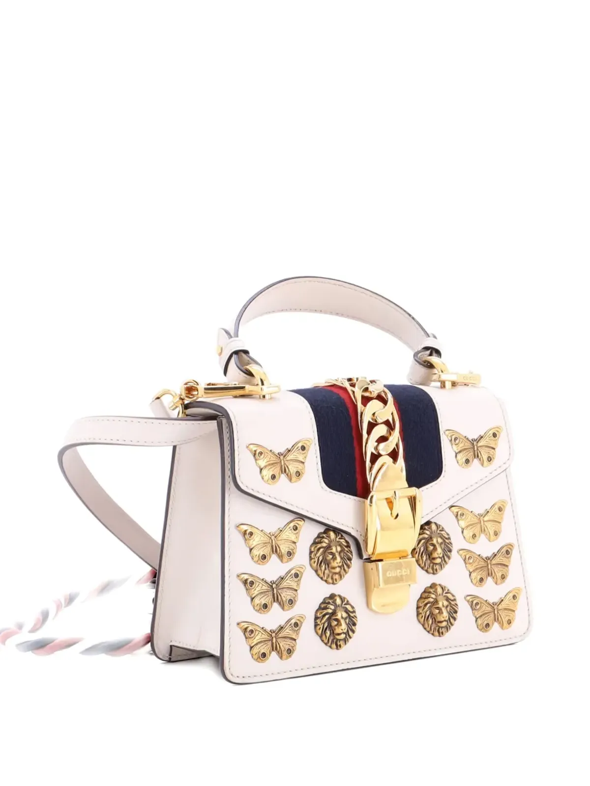 Gucci Pre-Owned 2015-2020 シルヴィー トップハンドルバッグ エンベリッシュドレザー ミニショルダーバッグ - ニュートラルカラー - 画像2