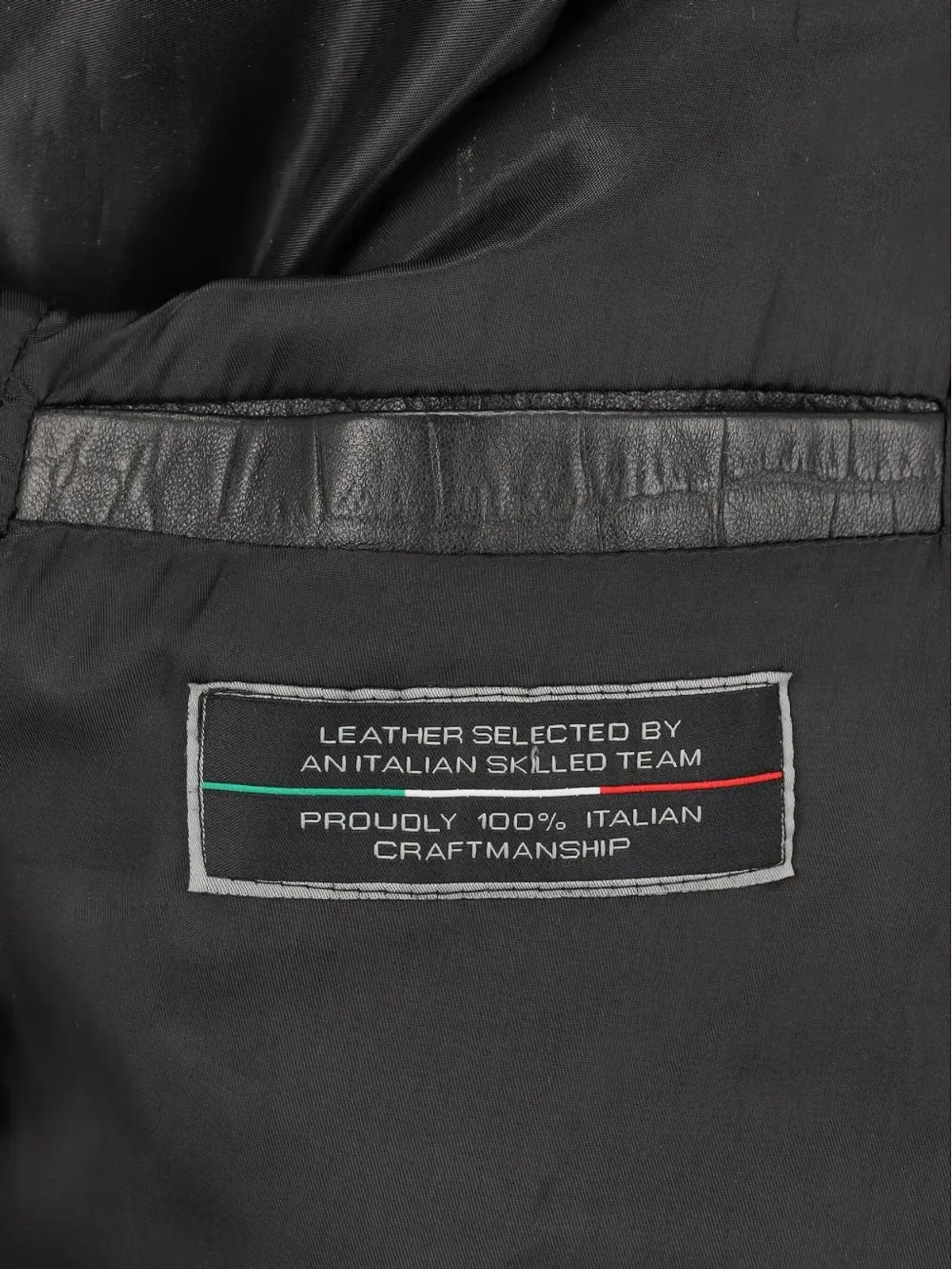 Vintage ブラックのスタッズ付きジップファスナー バイカージャケット - 画像5