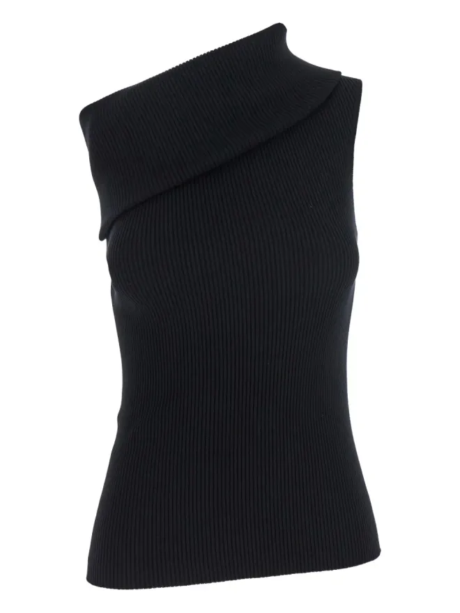 Rick Owens Rick Owens アテナ アシンメトリックリブトップ ブラックの商品画像