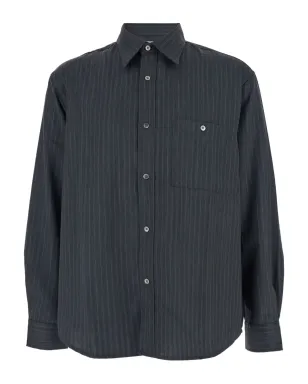 TONYWACK ピンストライプ柄 ポインテッドカラー シャツ - グレー - サムネイル1