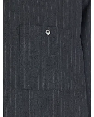 TONYWACK ピンストライプ柄 ポインテッドカラー シャツ - グレー - サムネイル3