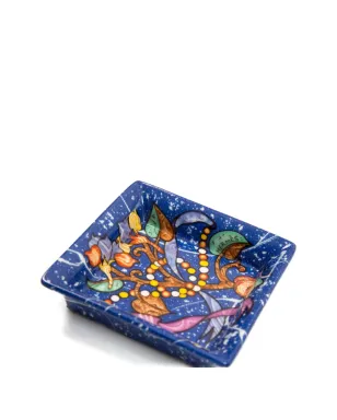 Hermès ビンテージ 1980年代 陶器製ミニ正方形デコラティブトレイ（8cm×8cm）- ブルー - サムネイル3