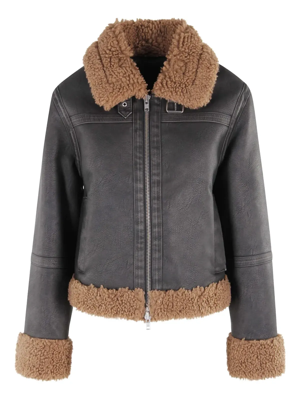 STAND STUDIO Lorelle faux-shearling jacket - Brown - 画像1