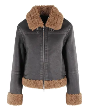 STAND STUDIO Lorelle faux-shearling jacket - Brown - サムネイル1