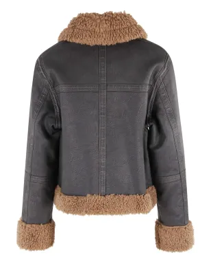 STAND STUDIO Lorelle faux-shearling jacket - Brown - サムネイル2