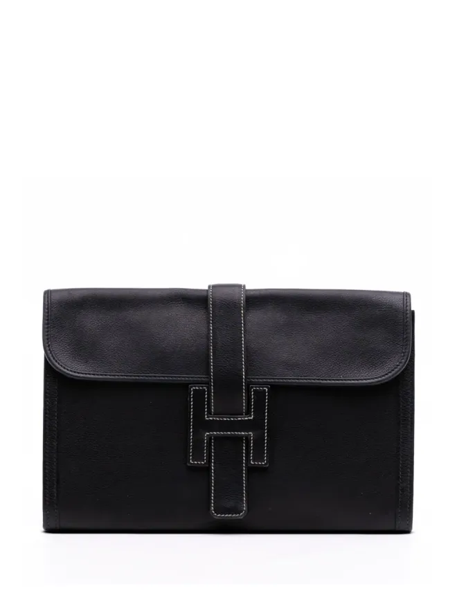 Hermès Pre-Owned Hermès ビンテージ 2012年 Evergrain Jige PM クラッチバッグ - ブラックの商品画像