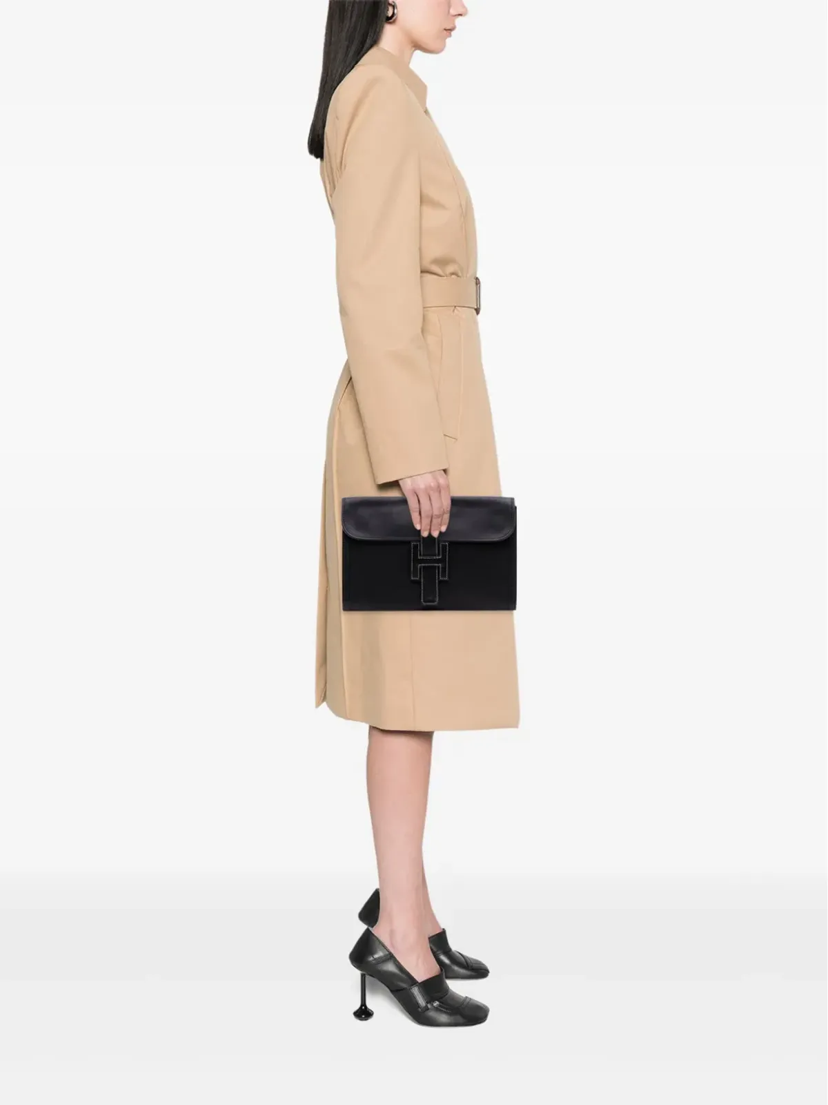 Hermès ビンテージ 2012年 Evergrain Jige PM クラッチバッグ - ブラック - 画像2