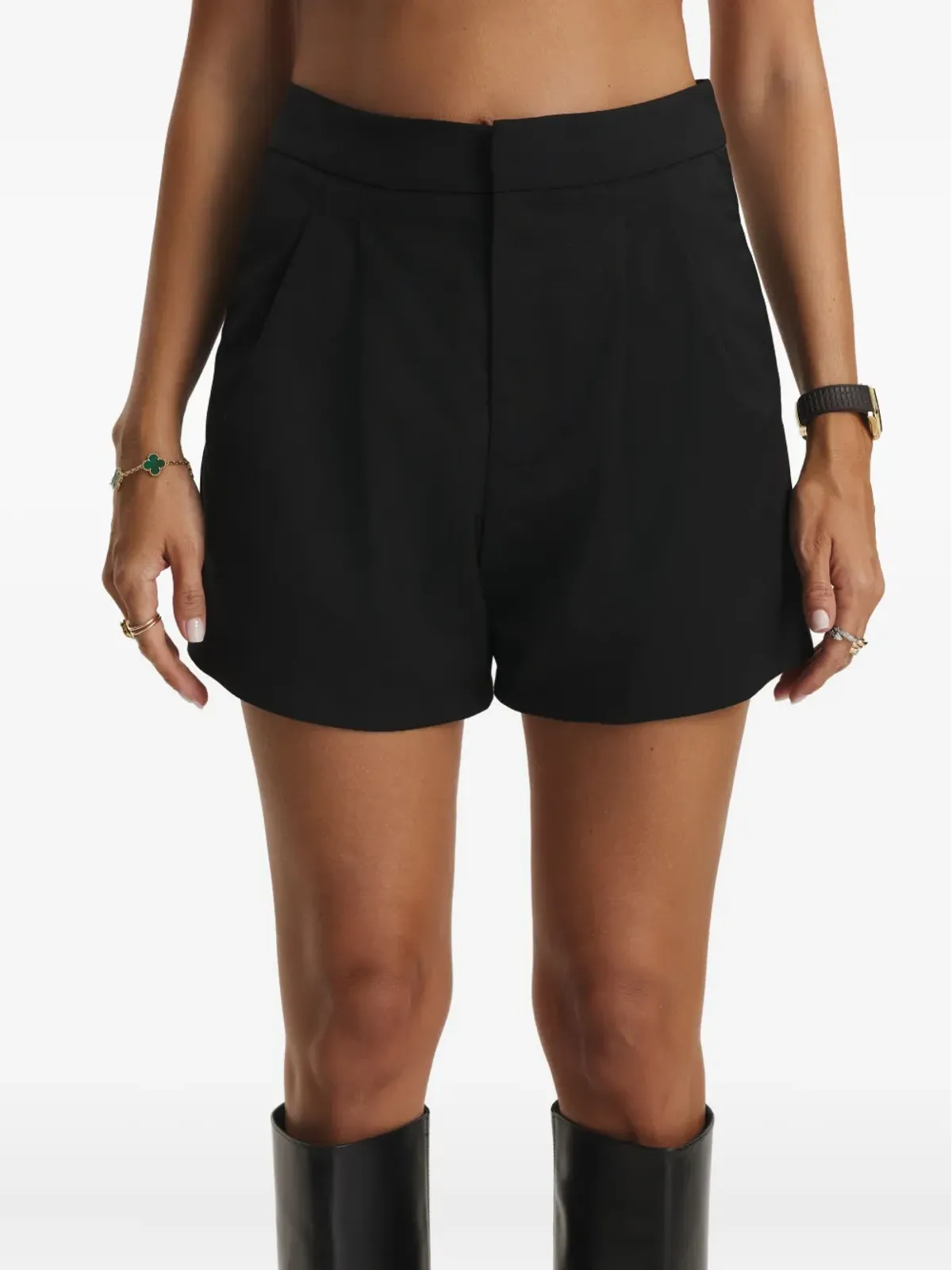 CuAnna ISABEL pleated shorts - Black - 画像4