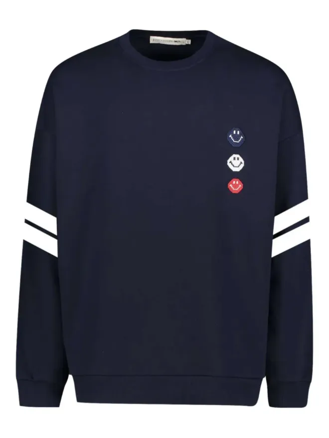 Joshua Sanders Joshua Sanders x Smiley® ストライプディテール スウェットシャツ ブルーの商品画像