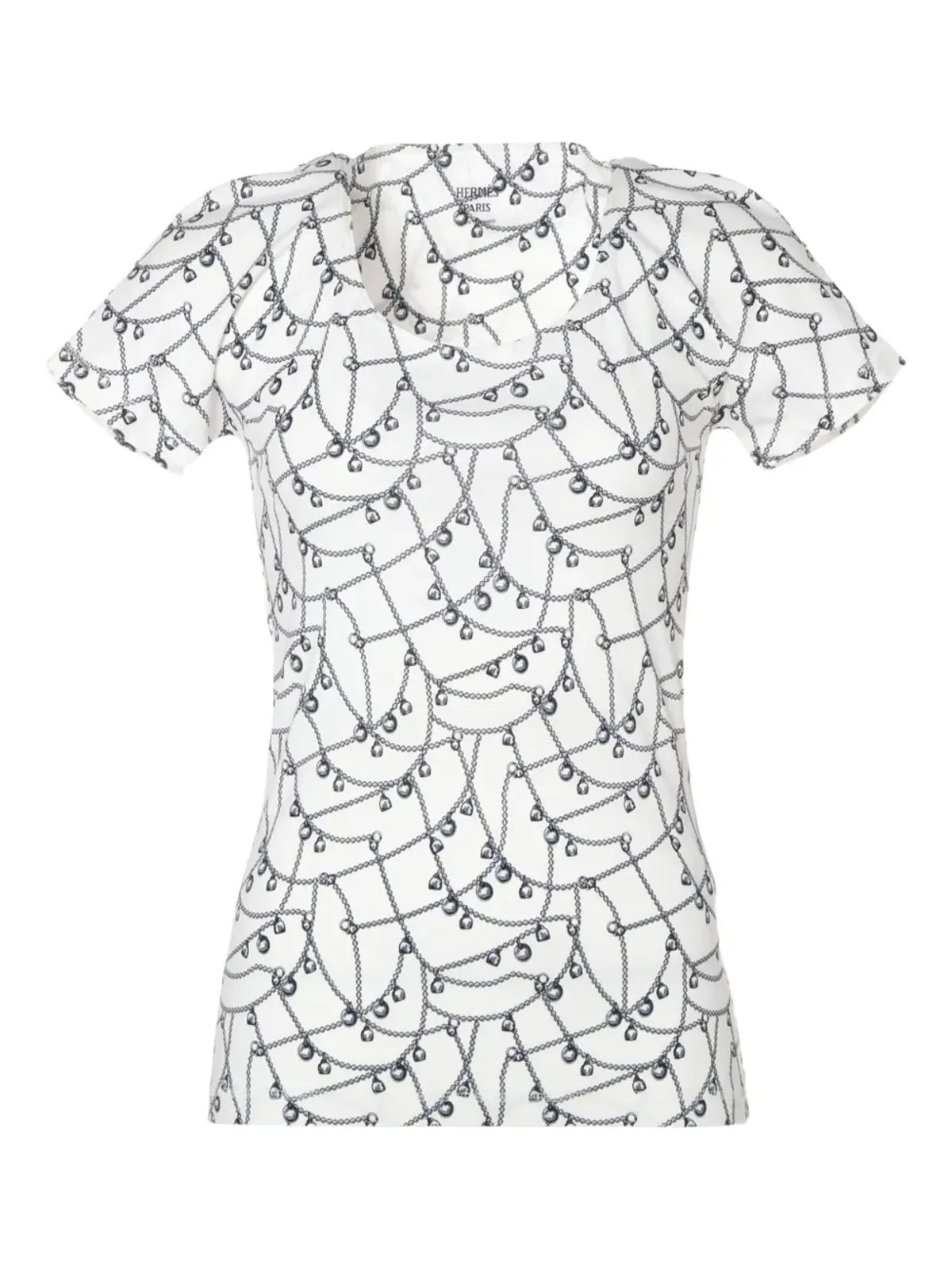 Hermès Pre-Owned 2000年代チェーンプリントTシャツ（ホワイト） - 画像1