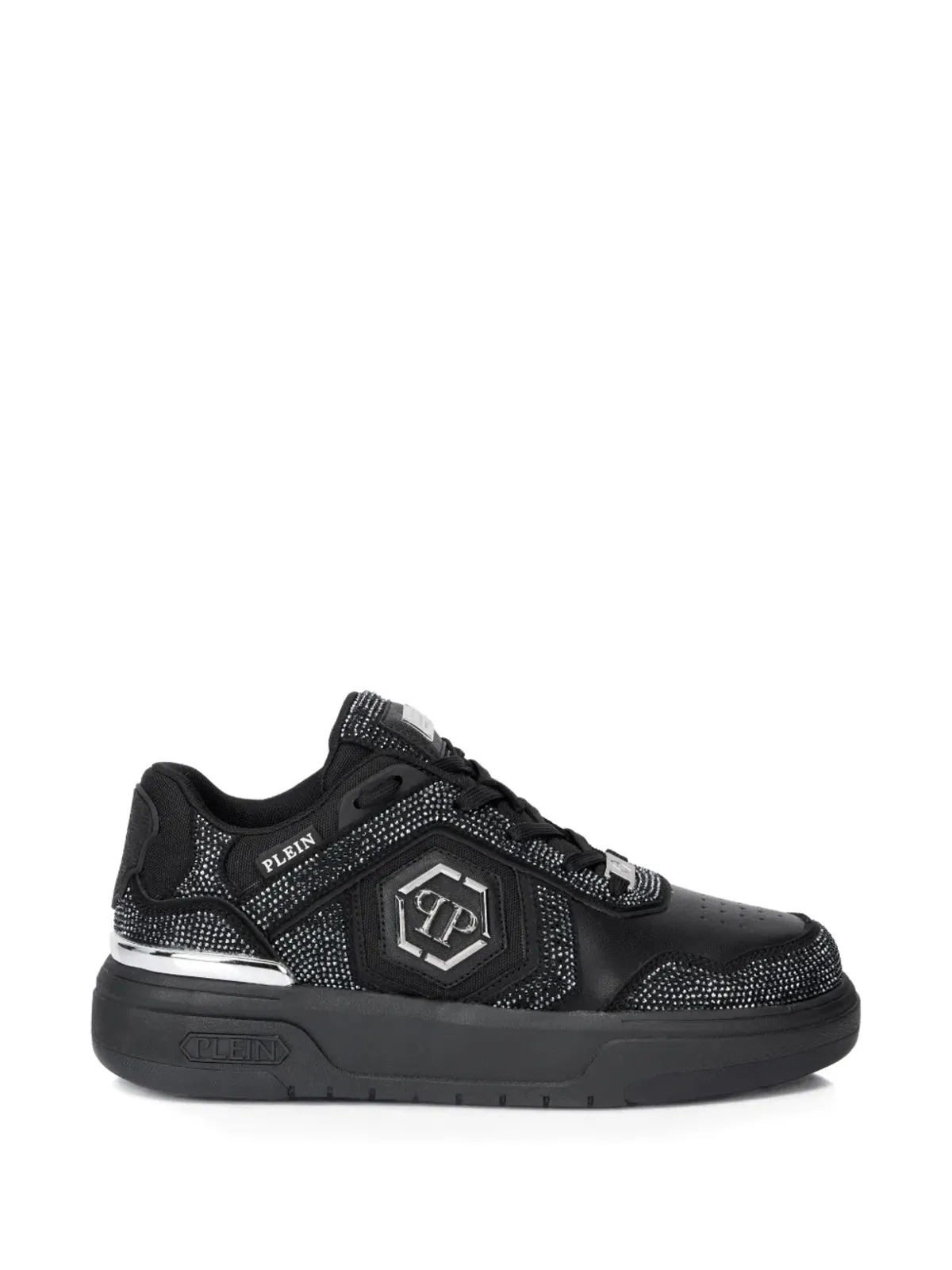 Philipp Plein SK8R ラインストーン ロー・トップ スニーカー - ブラック - 画像1