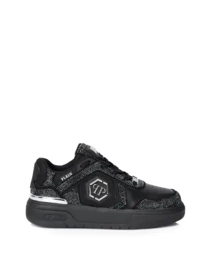 Philipp Plein SK8R ラインストーン ロー・トップ スニーカー - ブラック - サムネイル1