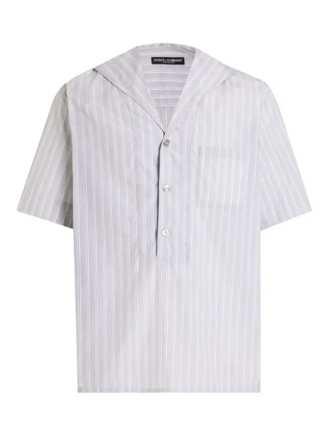Dolce & Gabbana Dolce & Gabbana ストライプ柄半袖シャツ - グレーの商品画像