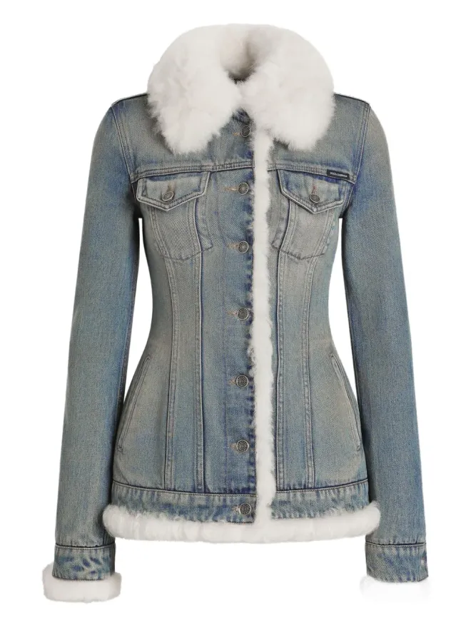Dolce & Gabbana Dolce & Gabbana ファー付きデニムジャケットの商品画像