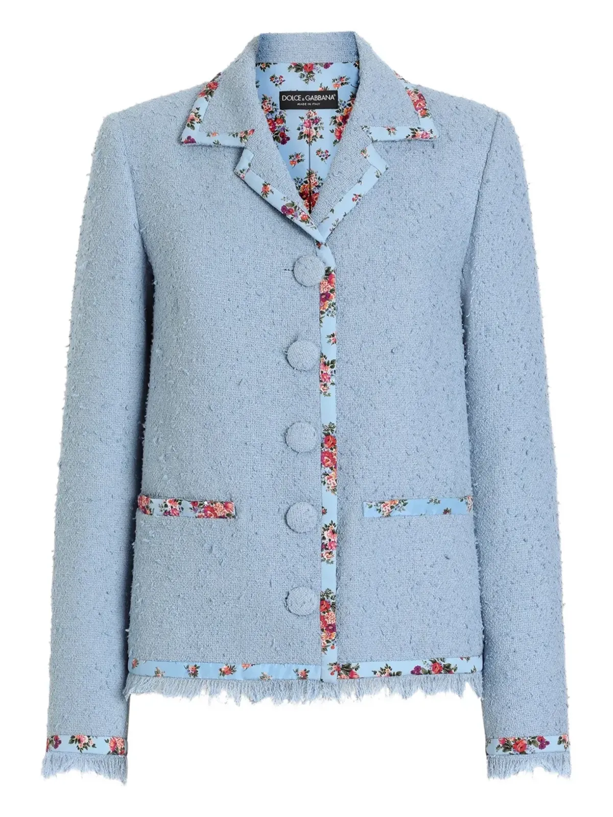 Dolce & Gabbana 花柄トリム ジャケット - Blue - 画像1