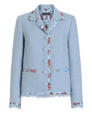 Dolce & Gabbana 花柄トリム ジャケット - Blue - サムネイル1