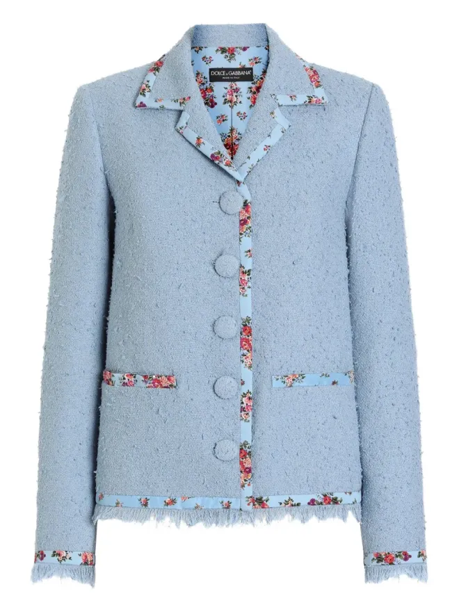 Dolce & Gabbana Dolce & Gabbana 花柄トリム ジャケット - Blueの商品画像